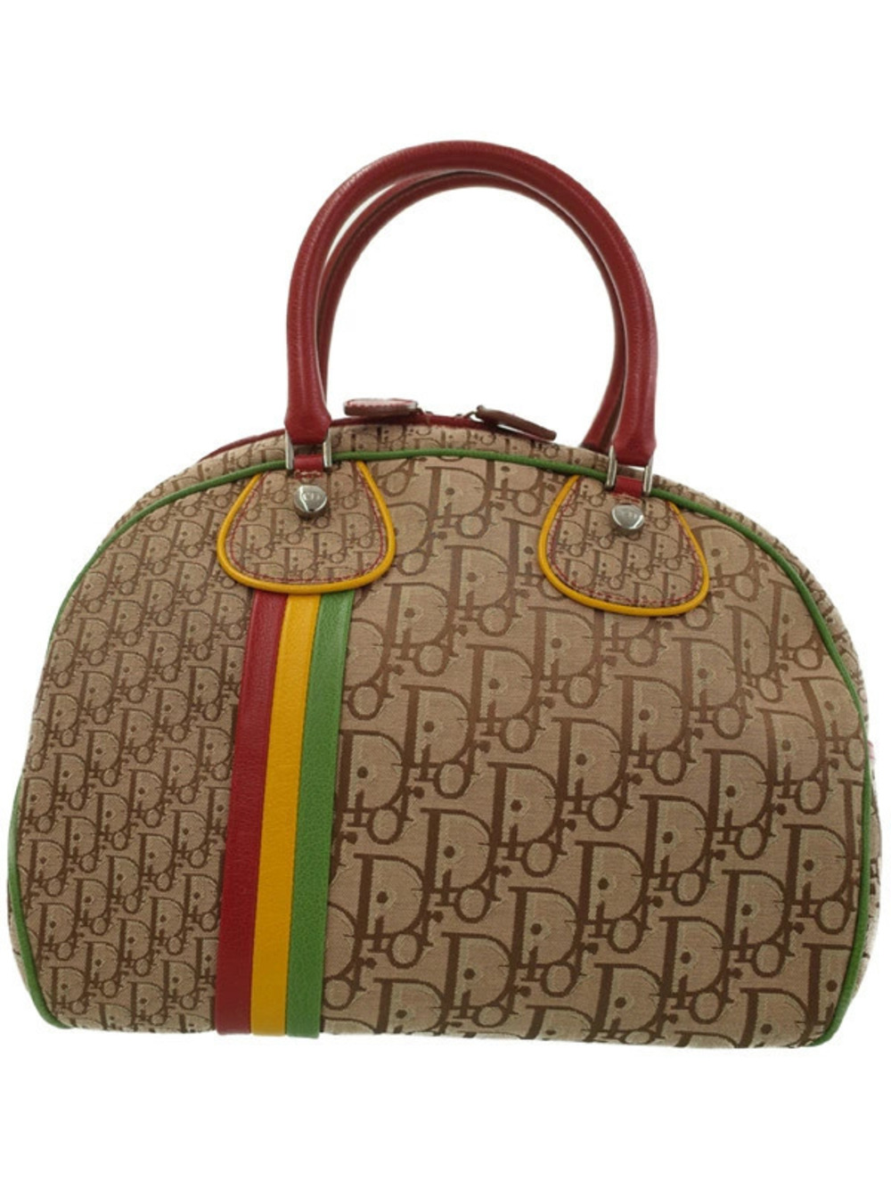 Christian Dior Rasta Bowler Bag John Galliano Beige Cream Diorissimo Brown